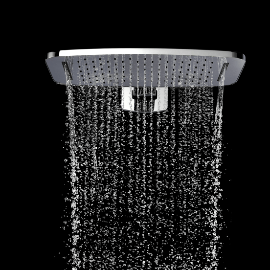 Blaufoss Mystic Core Regendusche Duschkopf: Rechteckig, Wasserfallfunktion, Wandmontage, 40 x 25 cm, Chrom Glänzend