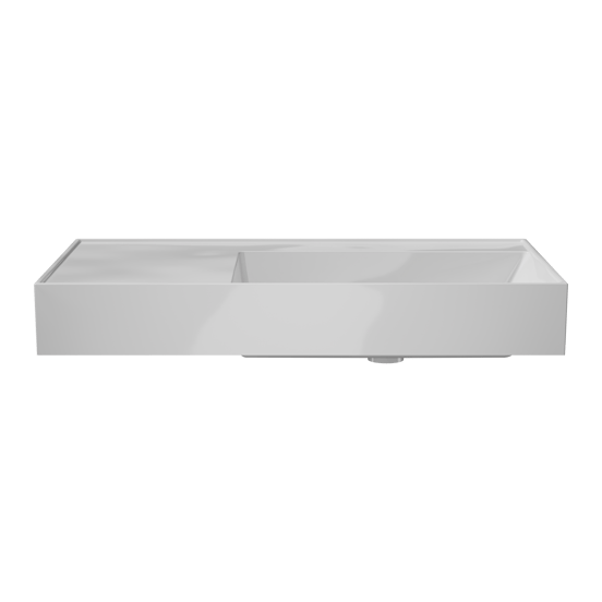 Balmani Argila plan vasque asymétrique droite marbre composite Blanc Brillant 80 x 46 cm