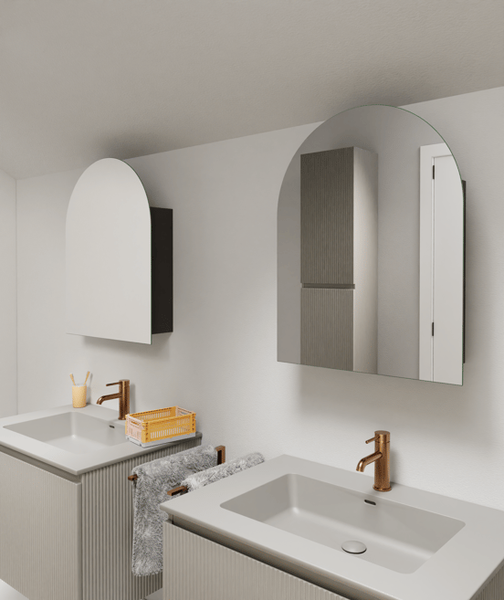 Storke rondboog spiegelkast 55 cm x 70 cm mat zwart