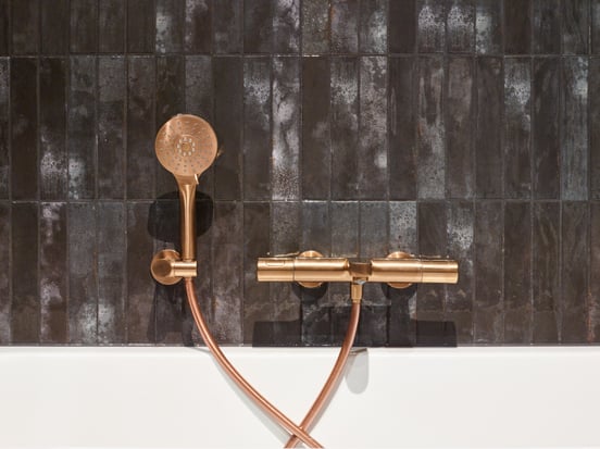 Blaufoss Apollo  robinet de bain robinet thermostatique montage mural extérieur Brushed Rosegold