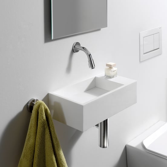 Balmani Mood Handwaschbecken: Solid Surface, Weiß Matt 36 x 18 cm