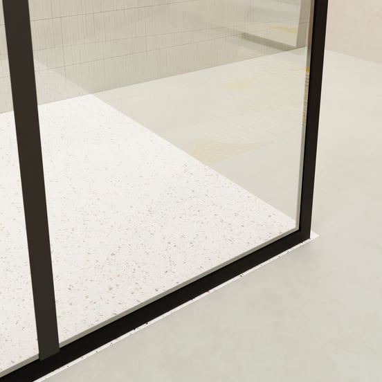 Balmani Framed Plus douche à l'italienne 140 x 210 cm verre crossed profil noir