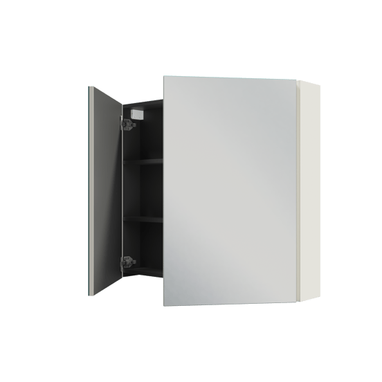 Linie Montro Spiegelschrank Bad: 90 x 75 cm, Weiß matt