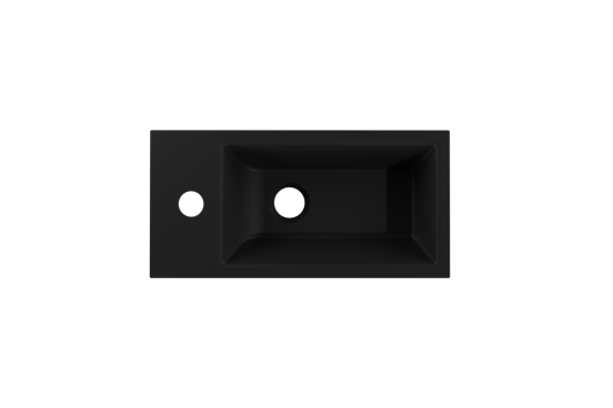 Luca Varess Cubic Handwaschbecken, Keramik Schwarz Matt, Links, 40,5 x 20 cm