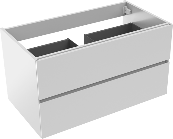 Storke Edge meuble sous-vasque suspendu 95 x 52 cm Blanc Brillant 2 tiroirs