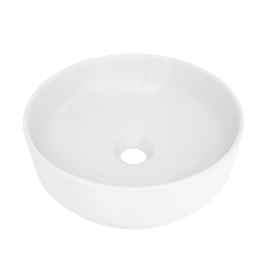 Luca Varess Perla Aufsatzwaschbecken: Keramik Weiß Glänzend, rund, Ø 34 cm