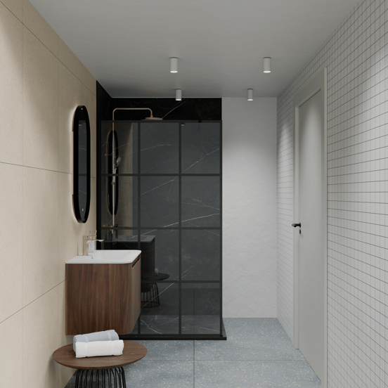 Luca Varess Suite Duschwanne 120 x 90 cm Marmorkomposit Marble Dark 