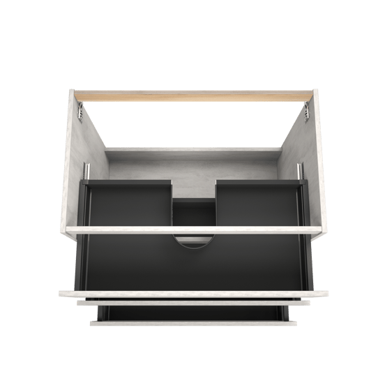 Balmani Lucida staande wastafelonderkast 90 x 55 cm beton zilvergrijs 3 lades