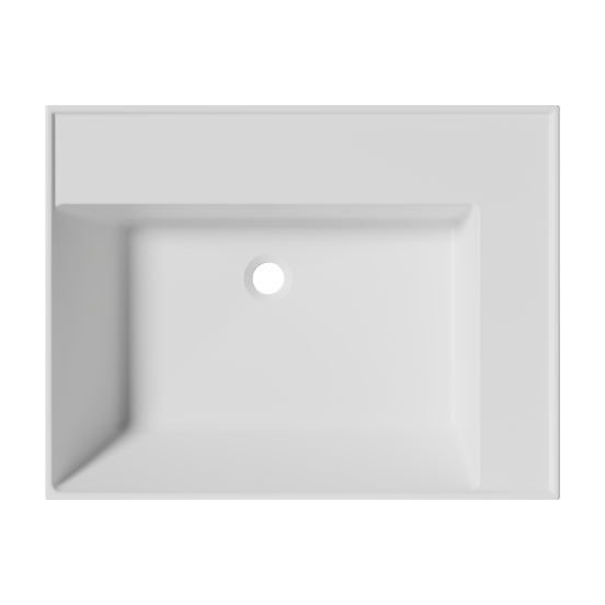 Balmani Argila asymmetrisch linkse wastafel composietmarmer mat wit 60 x 46 cm