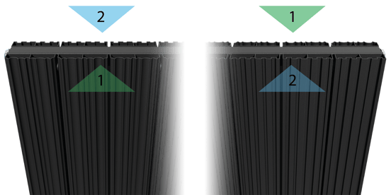 Vipera Mares Doppelhandtuchheizkörper: 47 x 180 cm, Zentralheizung, Schwarz matt, Seiten- & Mittelanschluss, 1821W