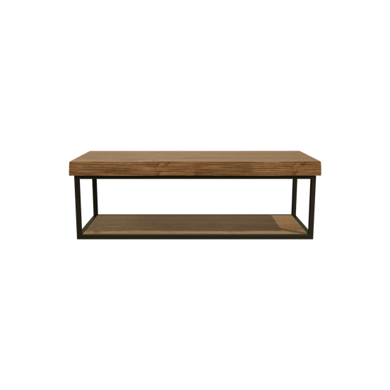 Balmani Life Edge Mini Handwaschbecken: Teak mit Schwarzem Rahmen, 55 x 22.5 cm