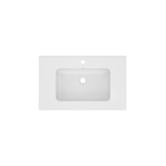 Linie Vano Einzelwaschtisch glänzendes Marmorkomposit 70 x 46 cm