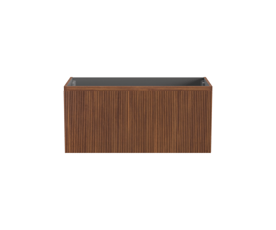 Storke Ribs hängender Waschbeckenunterschrank: 105 x 52 cm, Nussbaum, 2 Schubladen