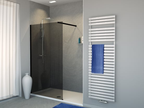 Balmani Modular nisdouche 120 x 200 cm rookglas mat zwart profiel