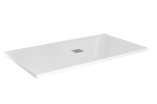 Linie Playa receveur de douche 160 x 90 cm marbre composite Blanc Brillant