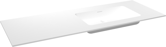 Storke Mata plan vasque asymétrique à droite mat solid surface 140 x 52 cm combinaison armoire 45 cm
