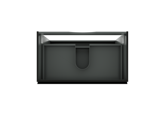 Linie Lado stehender Waschbeckenunterschrank: 80 x 46 cm, Schwarz Matt, 3 Schubladen