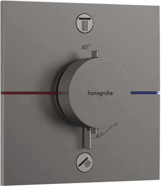 Hansgrohe Showerselect Comfort E thermostat de douche encastré 2 évacuations Brushed Black Chrome