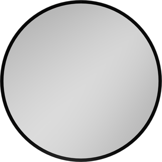 Balmani Auro Gäste-WC Spiegel: Rund, Schwarz, Ø 45 cm