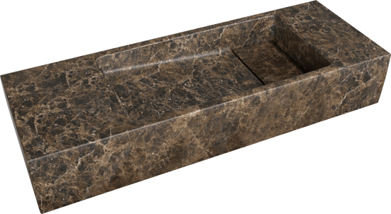 Balmani Mood Handwaschbecken: Dark Emperador Marmor, 55 x 20 cm