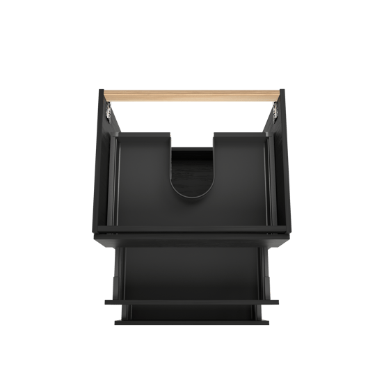 Balmani Lucida meuble sous-vasque a poser 67,5 x 55 cm chêne noir 3 tiroirs