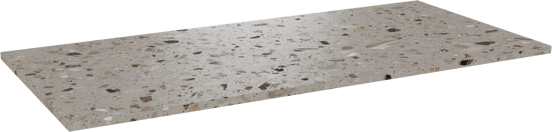 Balmani Stretto Einzel- oder Doppel Waschtischplatte greige terrazzo 120 x 55 cm