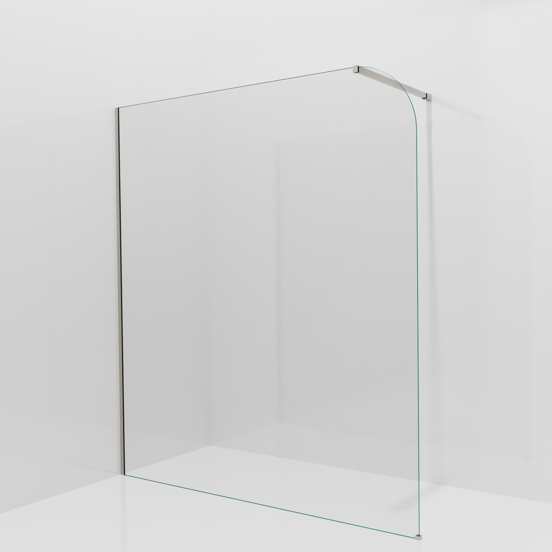 Balmani Modular Walk-In Dusche: 180 x 200 cm, Klarglas abgerundet, Profil Brushed CoolMetal