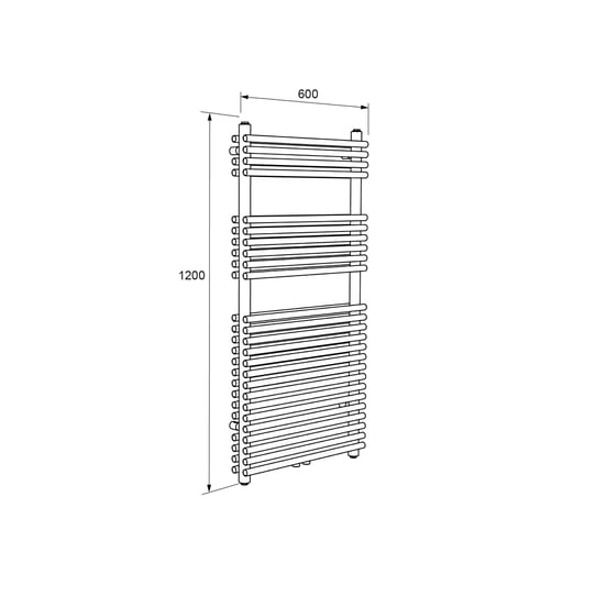 UNIQUEMENT POUR ALLEMAGNE - Vipera Alegria sèche-serviettes double 60 x 120 cm chauffage électrique blanc brillant raccordements latéral et central possibles 1.192W, résistance incluse