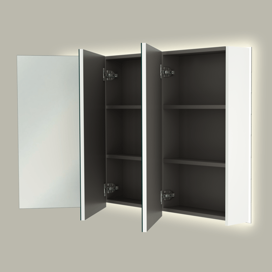 Linie Montro armoire de toilette lumineuse 120 x 75 cm blanc mat