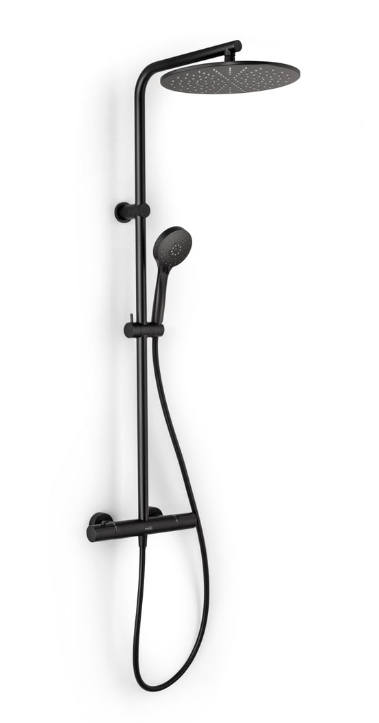 Blaufoss Round 300 colonne de douche de pluie mitigeur thermostatique noir mat
