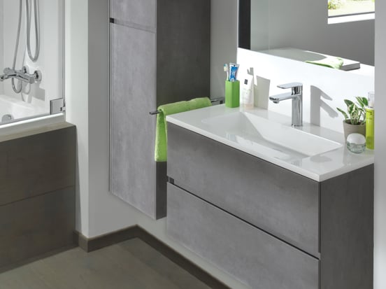 Storke Diva enkele wastafel glanzend composiet marmer 80 x 40 cm