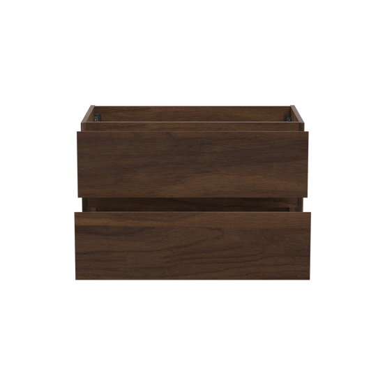 Storke Edge zwevende wastafelonderkast 85 x 52 cm notelaar 2 lades