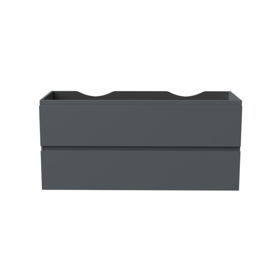 Linie Lado hängender Waschbeckenunterschrank: 120 x 46 cm, Blau Anthrazit, 2 Schubladen