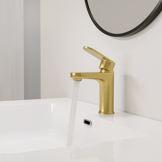 Linie Astor standaard wastafelkraan Brushed Gold