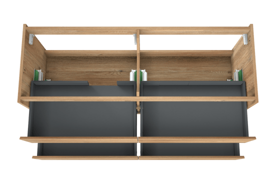 Storke Seda meuble sous-lavabo suspendu 150 x 52 cm chêne brut 4 tiroirs