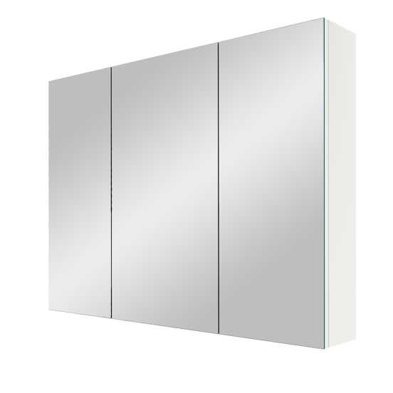 Linie Montro Spiegelschrank Bad: 100 x 75 cm, Weiß Glänzend