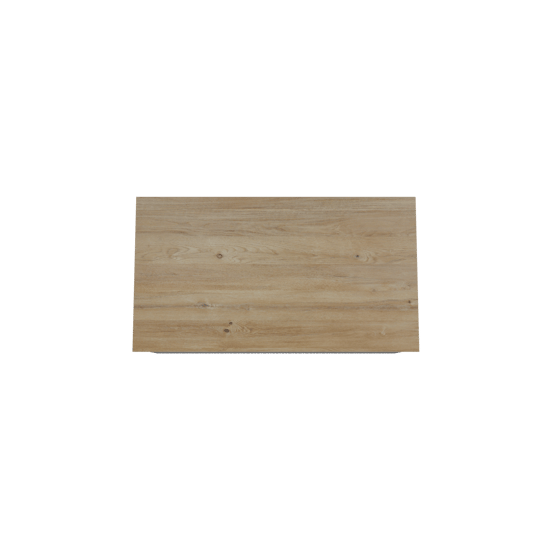 Storke Ribs zwevend badmeubel 95 x 52 cm zwart eiken met Panton enkel wastafelblad in melamine ruw eiken, Verticale asymmetrische rechte ribbel