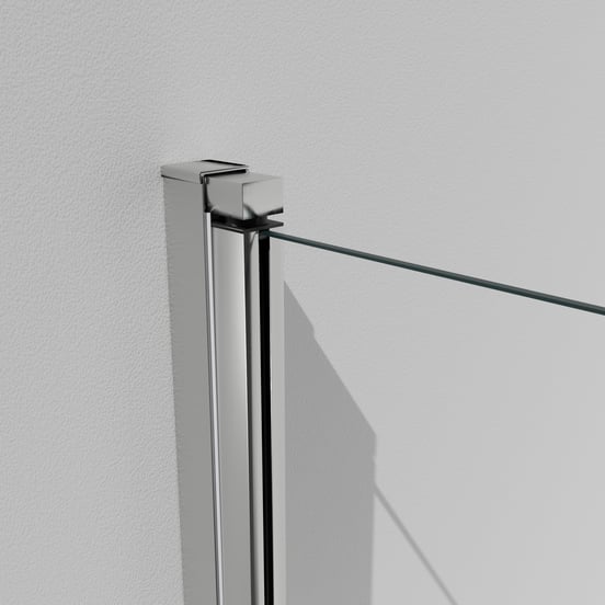 Luca Varess Kuresa zweiteilige zusammenklappbare Badewannenaufsatz: 110 cm, Klarglas, Chrom Profil