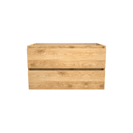 Balmani Lucida zwevende wastafelonderkast 90 x 55 cm ruwe eik 2 lades