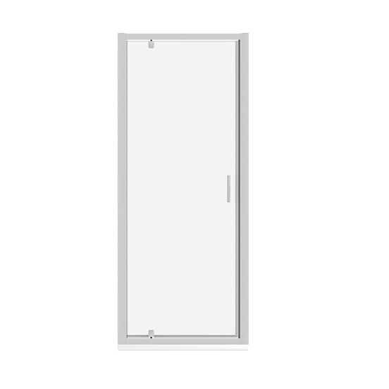 Luca Varess Vidor porte pivotante 80 x 190 cm verre transparent profil chrome brillant