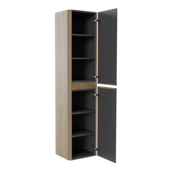 Storke Soft zwevende badkamerkast 40 x 35 x 170 cm ruwe eik