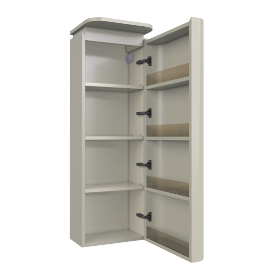 Balmani Moon Badhochschrank: Hängend, rechts, Seidengrau 44 x 32 x 130 cm,