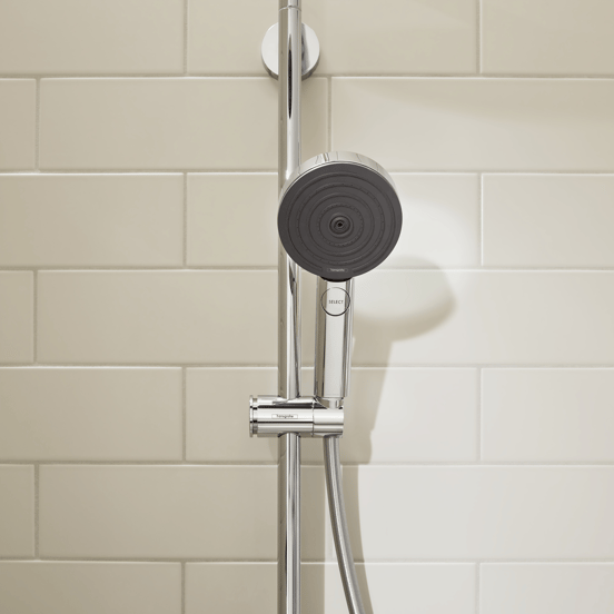 Hansgrohe Pulsify 260 Regendusche Duschsystem mit Thermostatbatterie: Wandmontage, Chrom Glänzend