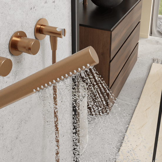 Blaufoss Pavilion thermostat de douche encastré Brushed Rosegold incl élément intégré