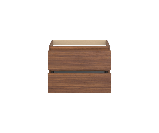 Balmani Lucida zwevende wastafelonderkast 75 x 55 cm Amerikaans notenhout 2 lades