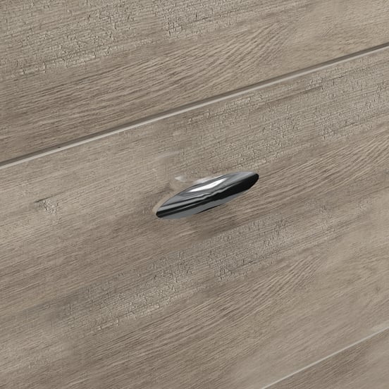 Linie Classo stehender Waschbeckenunterschrank: 120 x 46 cm, graue Eiche 6 Schubladen 2 Siphonaussparungen