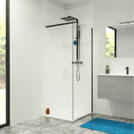 Linie Wall panneau mural de douche 90 x 260 cm acrylique Blanc Brillant