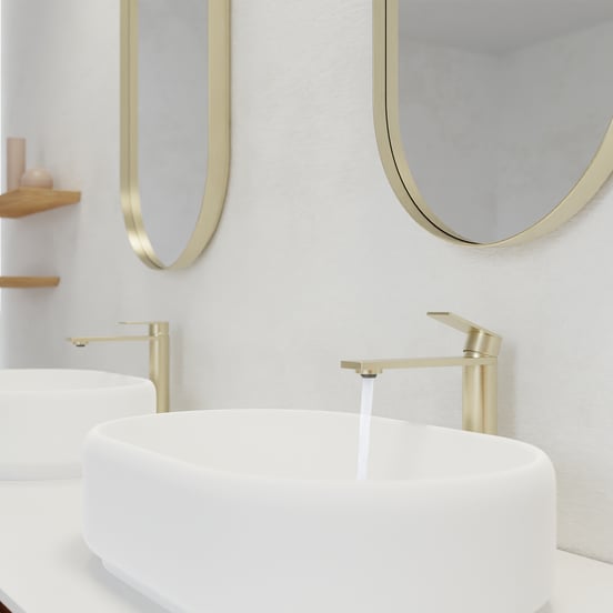 Blaufoss Fenix robinet de lavabo réhaussé brushed champagne gold