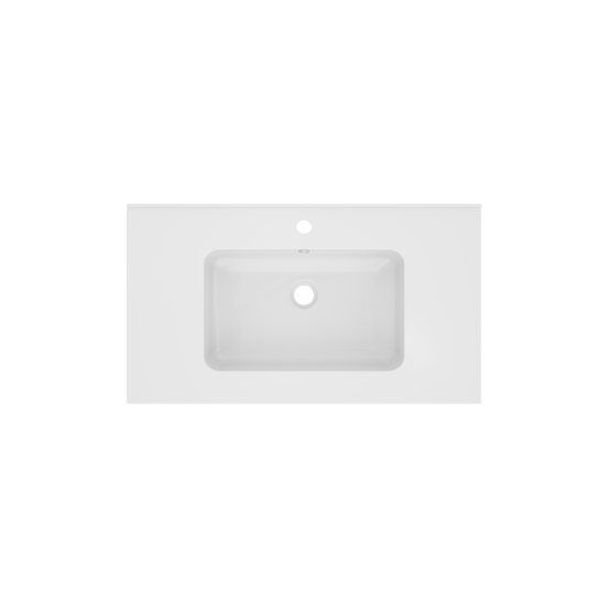 Linie Vano Einzelwaschtisch, Marmorkomposit glänzend, 80 x 46 cm