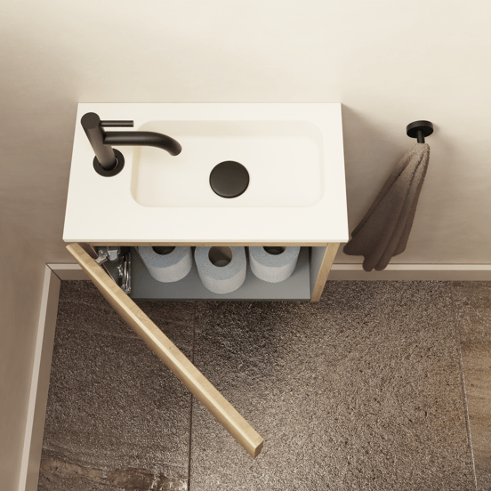 Storke Square meuble lave-mains suspendu 40 x 22 cm chêne brut